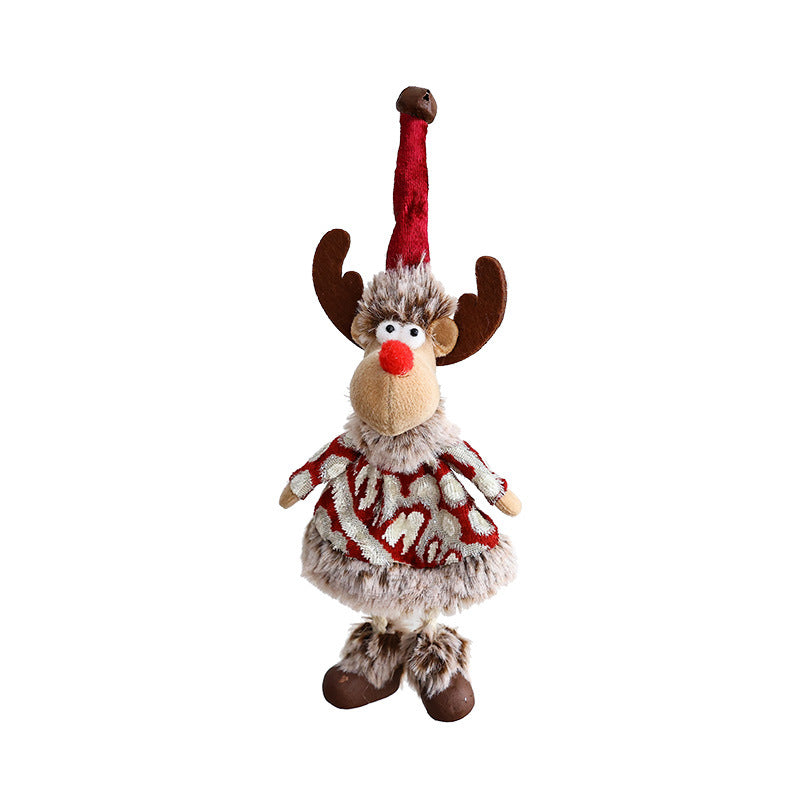 Cozy Plush Christmas Ornaments Santa Snowman Reindeer Girl