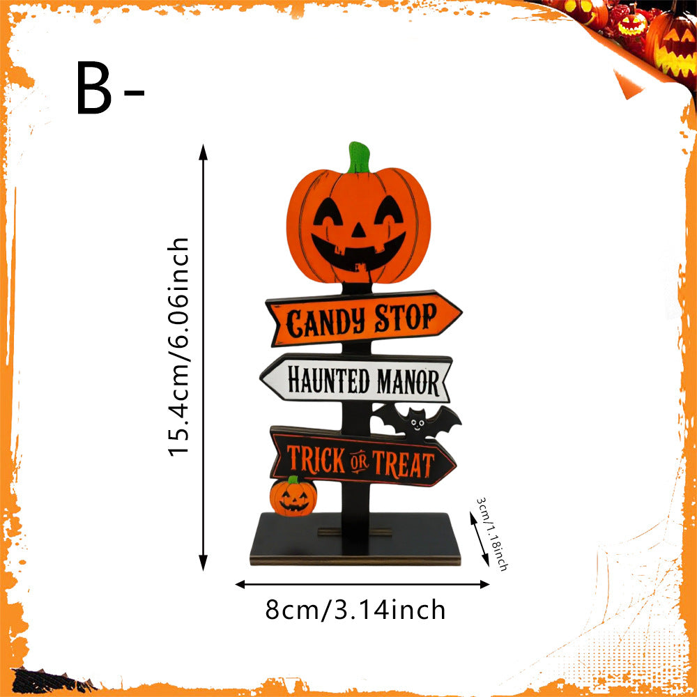 Wooden Halloween Tabletop Sign Seasonal Home Decor