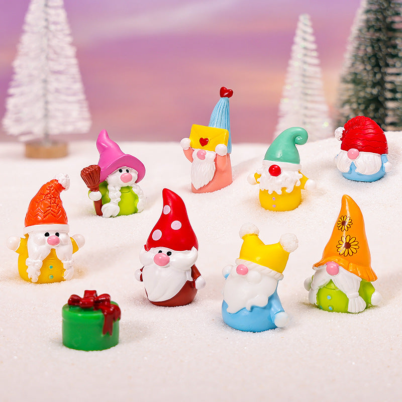 Christmas Gnome Resin Figurine Mini Holiday Decor Collectible