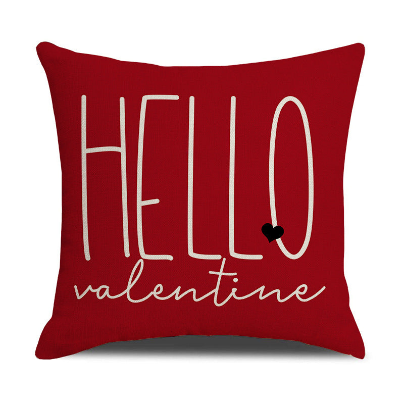 Valentine Red Heart Pillow Covers Romantic Letter Sofa Decor