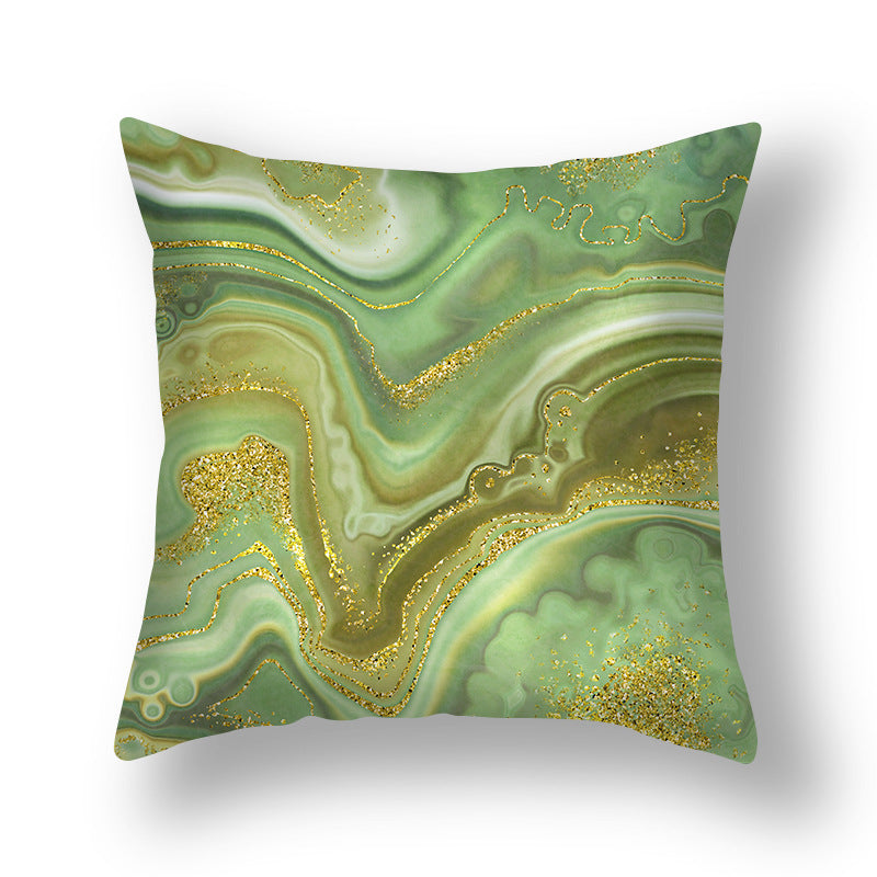 Abstract Gold Foil Linen Throw Pillow Cover 18x18 Square