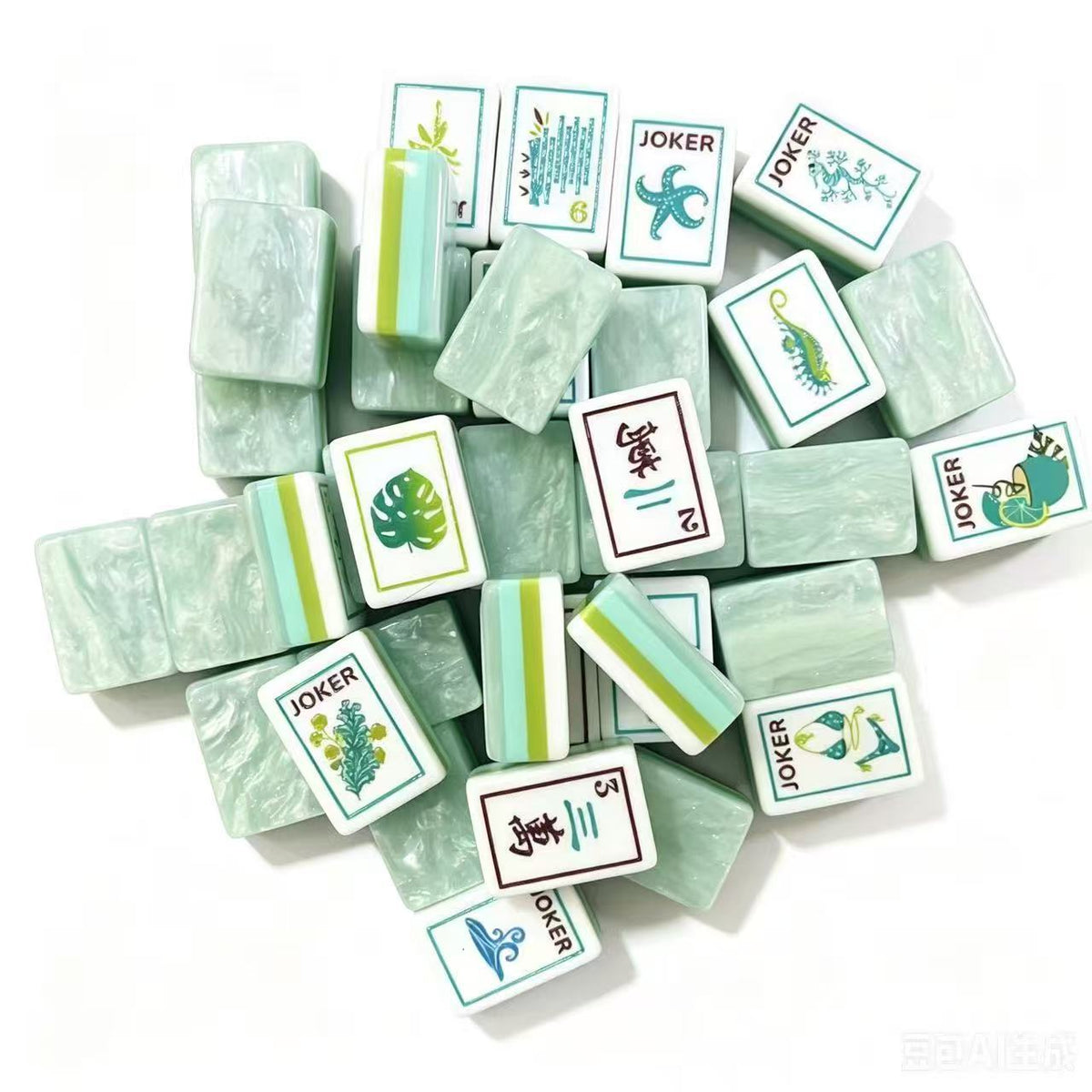 Coral Coast Acrylic Mahjong Set Vintage Style Game Tiles
