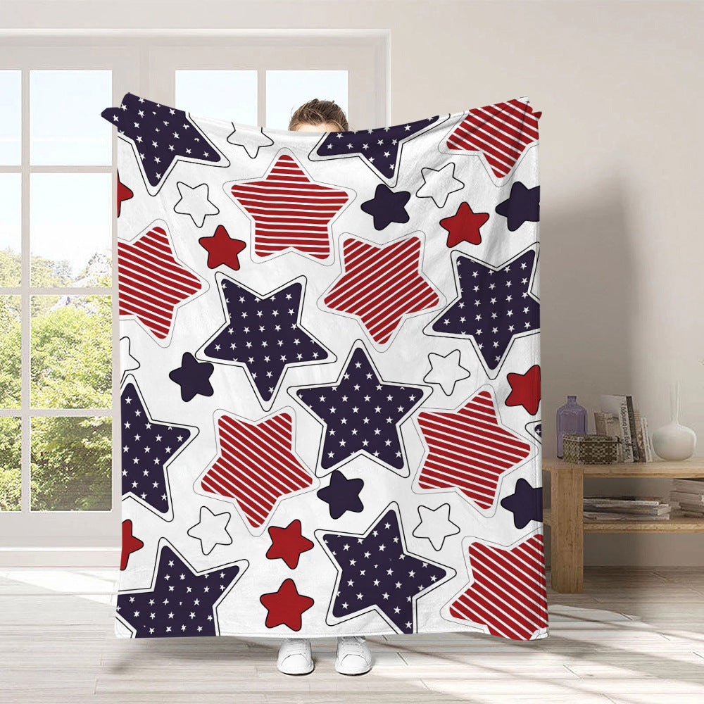 Fourth of July USA Throw Blanket Gnome Star Fireworks