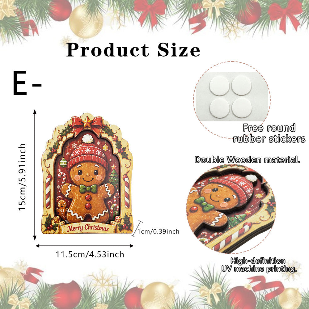 Christmas Wooden Santa Snowman Reindeer Character Tabletop Decor