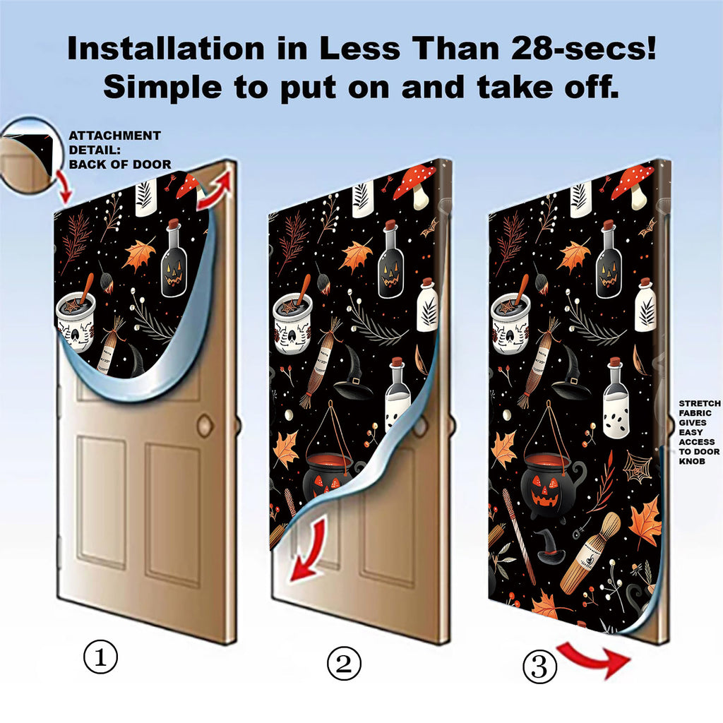 Halloween Door Cover Polyester Seasonal Party Decoration