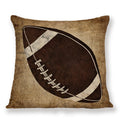 Vintage Sports Print Pillow Cover Football Basketball Soccer