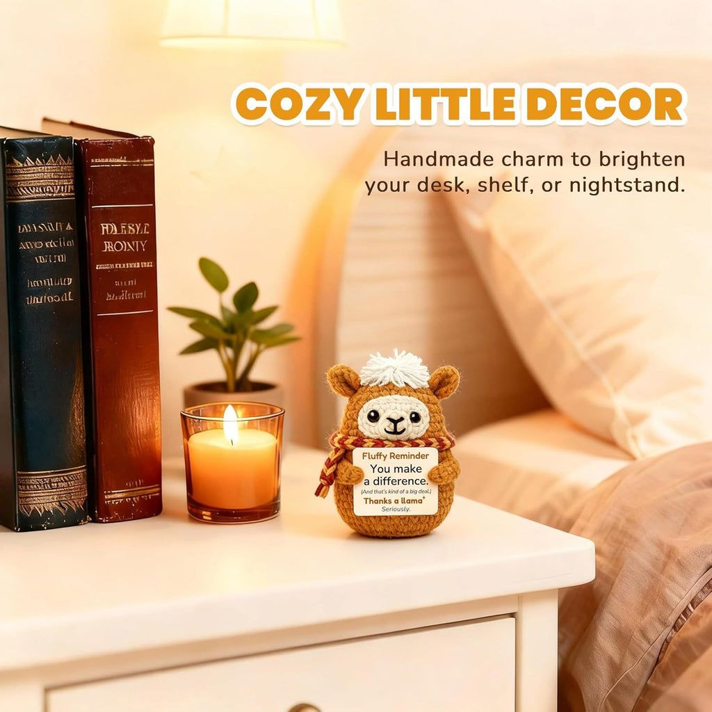 Handmade Crochet Alpaca Plush Doll With Message Card