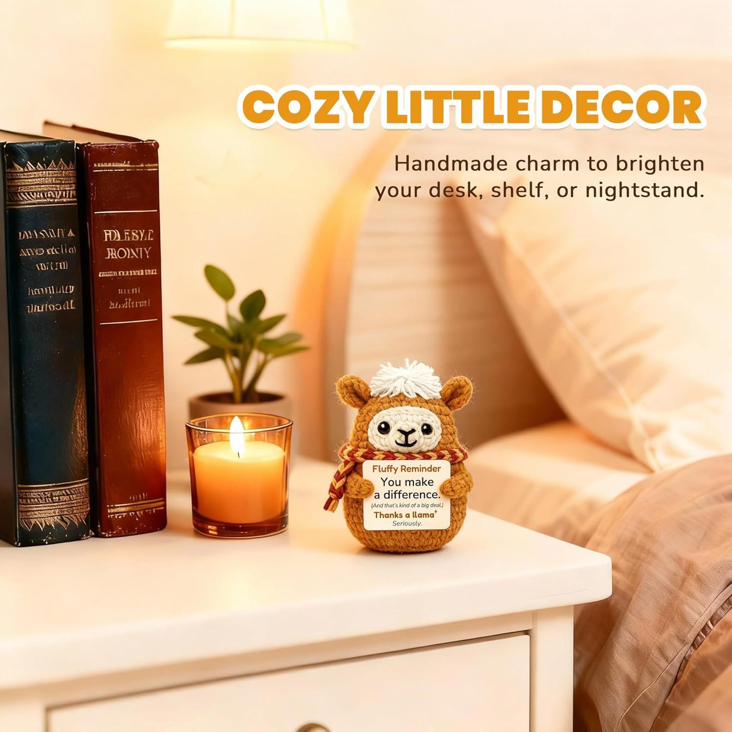 Handmade Crochet Alpaca Plush Doll With Message Card