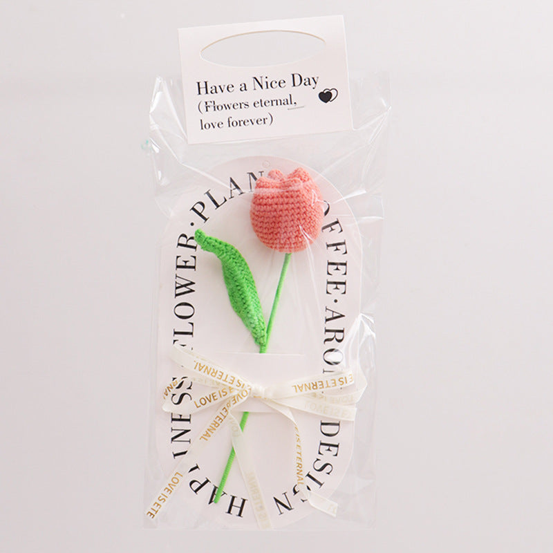 Handmade Chubby Tulip Crochet Flower Decorative Gift
