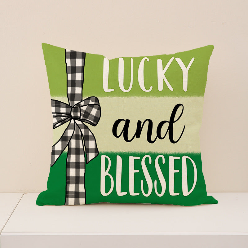 St Patrick’s Day Shamrock Pillow Cover Home Decor 18x18 Inch