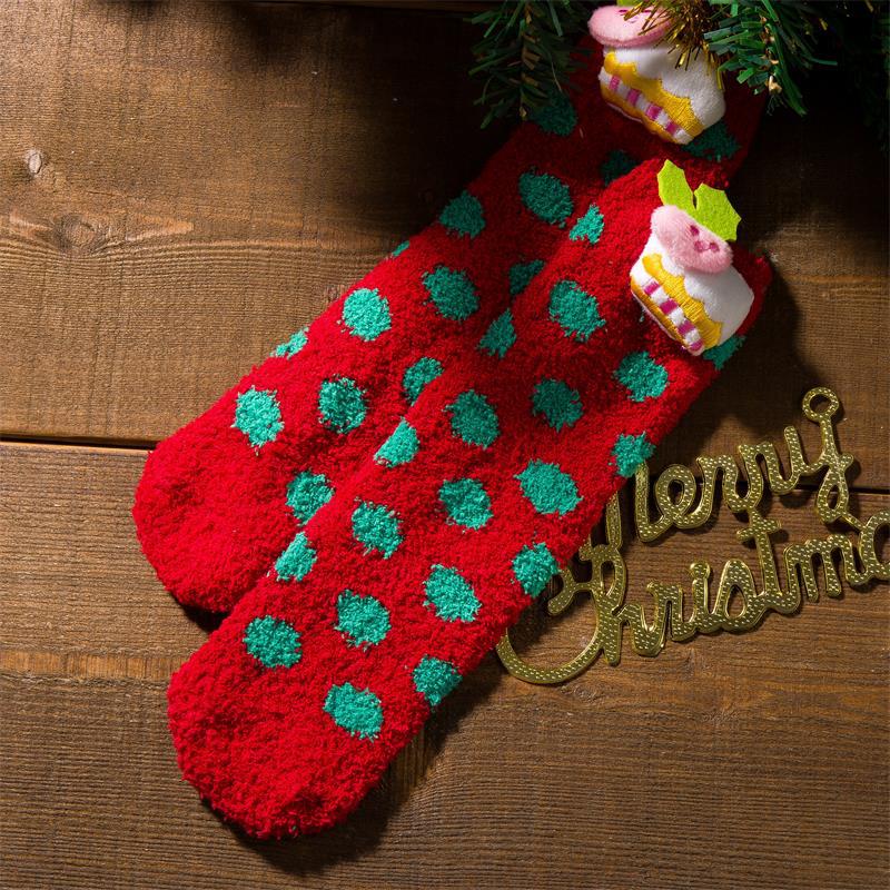 Christmas Coral Fleece Cozy Winter Holiday Socks