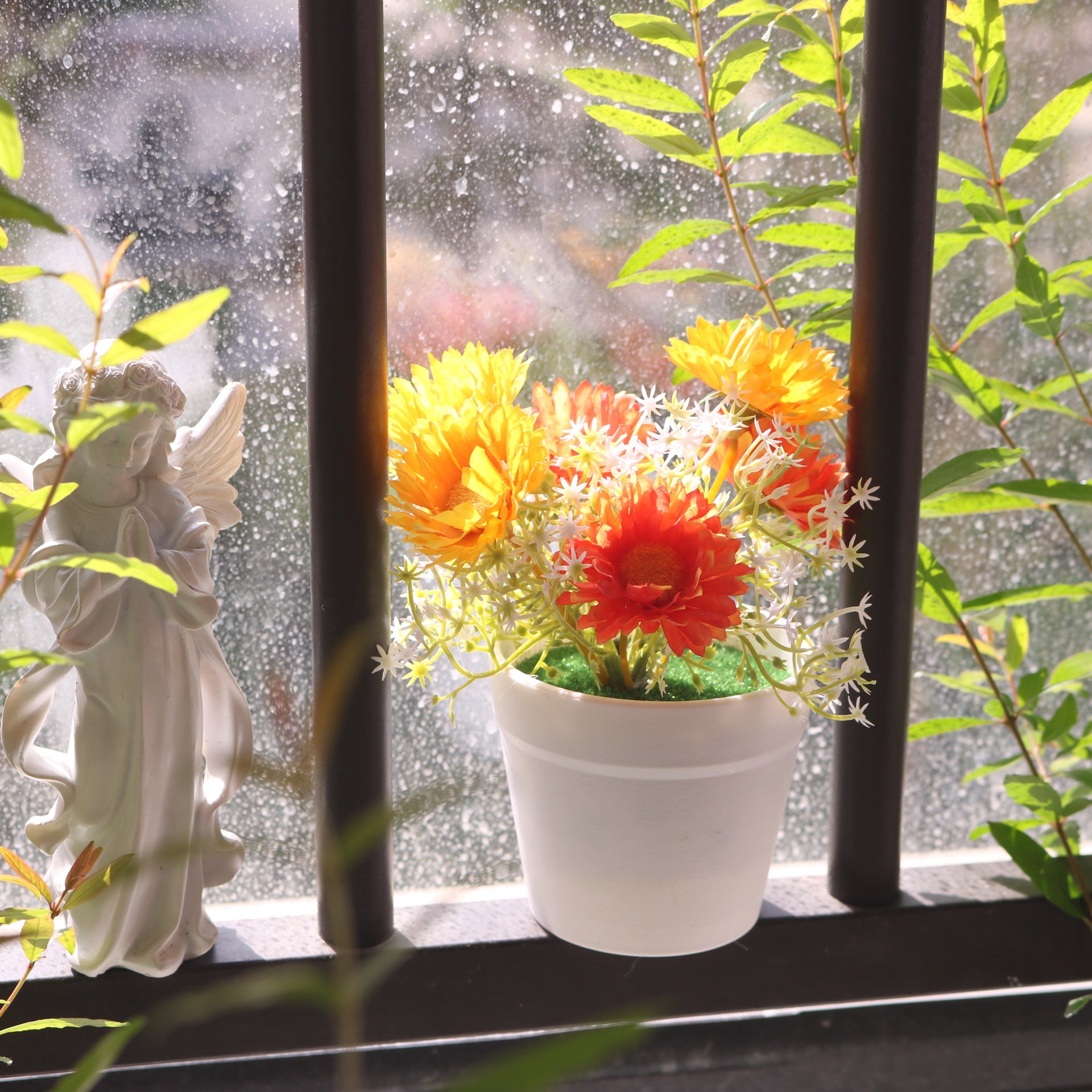 Valentine Faux Peony Daisy Potted Plant Ins Home Decor