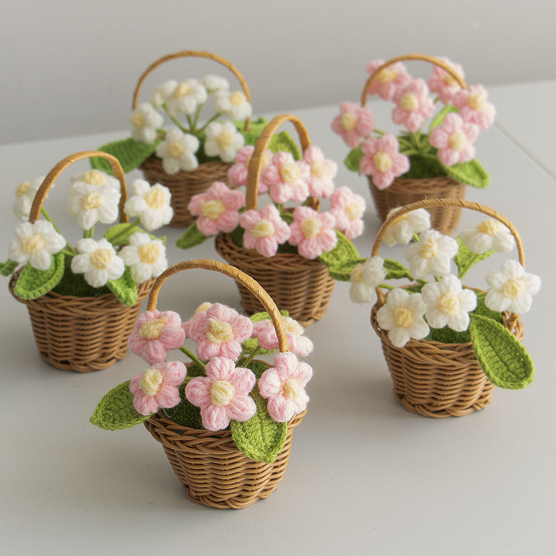 Valentine Holiday Decorations Crochet Flower Handmade Decor