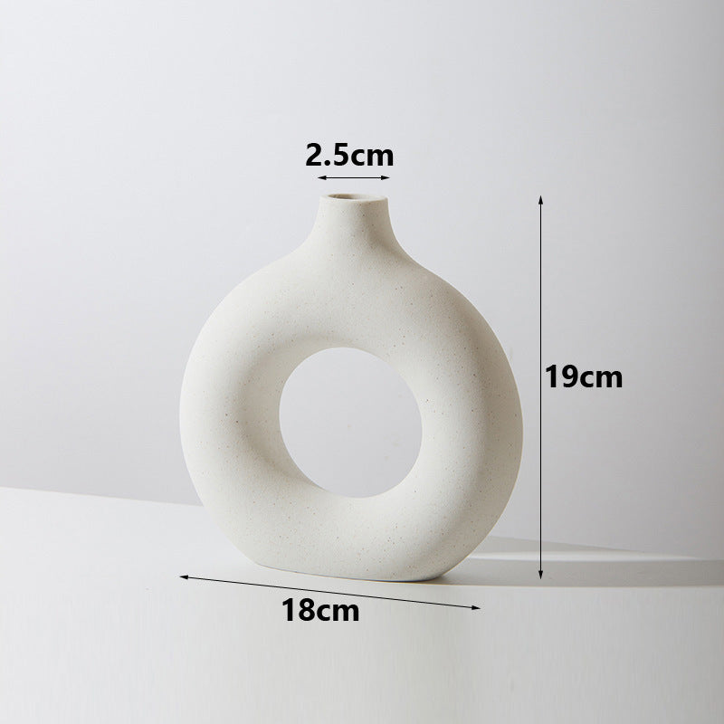 Modern Round Ceramic Vase Nordic Minimalist Home Decor