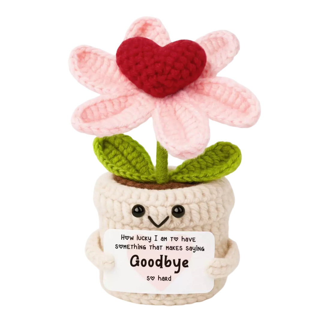Handmade Crochet Flower Plant Plush Positive Gift