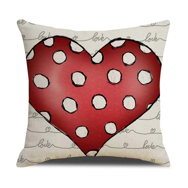 Valentine Heart Floral Linen Pillow Covers Romantic Home