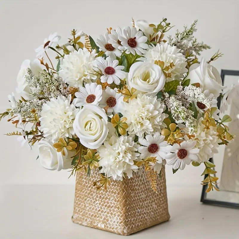 Artificial Floral Bouquet Rose Daisy Home Decor