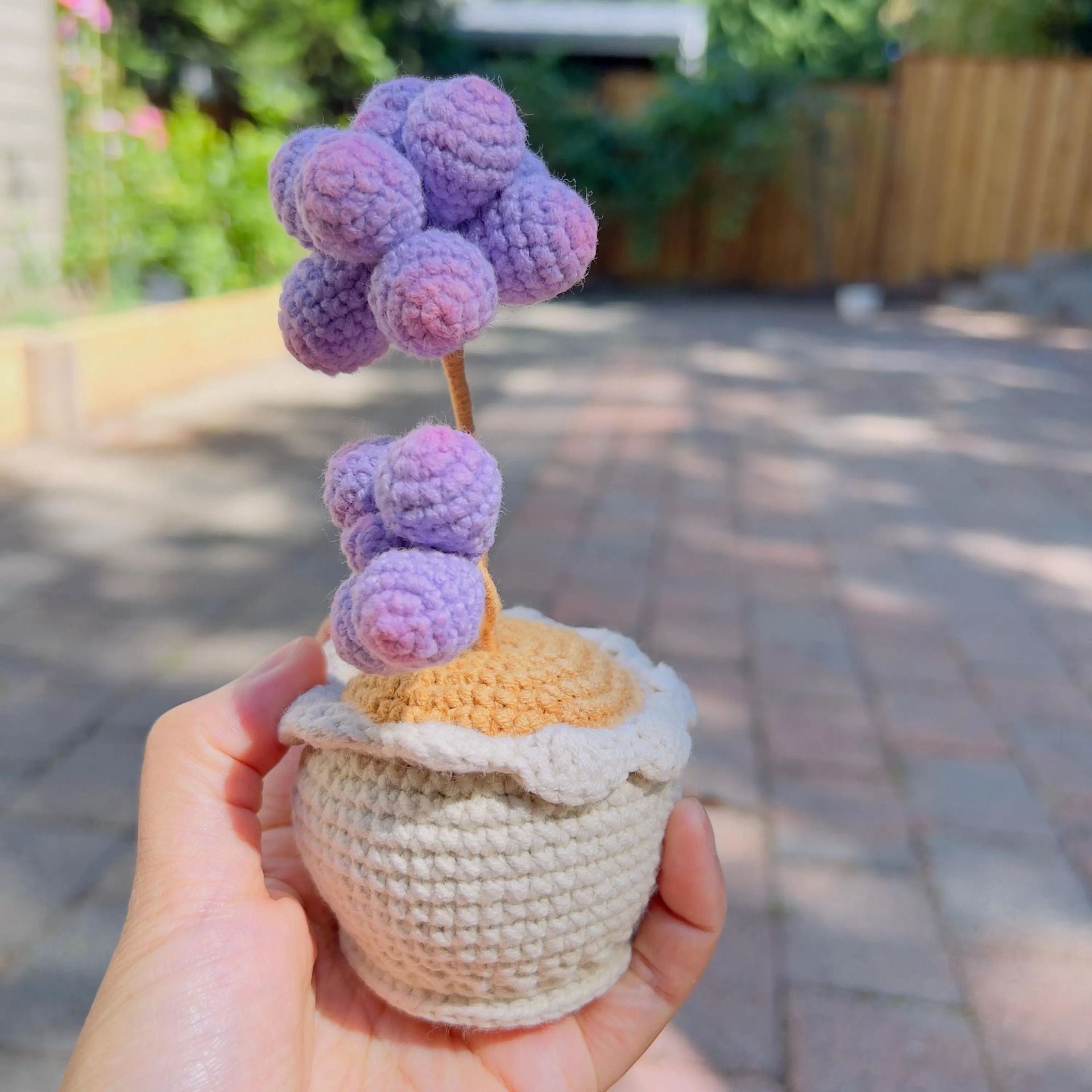Handmade Crochet Succulent Plant Pot Desk Decor