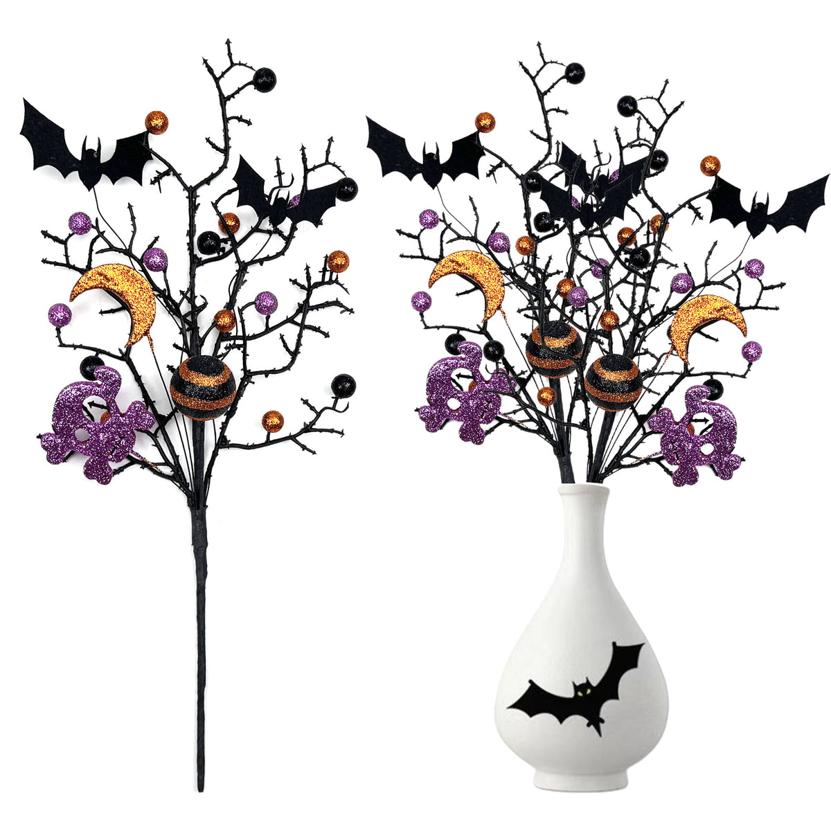 Halloween Black Branch Decorative Stem for Vase