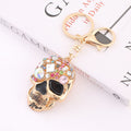 Crystal Skull Keychain Metal Rhinestone Bag Charm