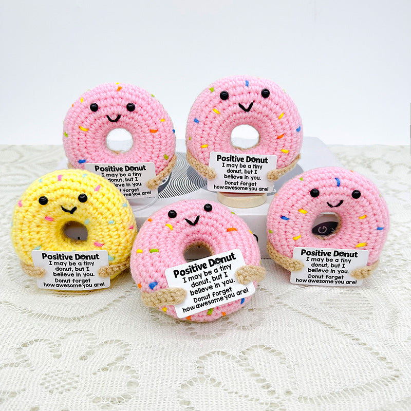 Handmade Crochet Donut Plush Toy Christmas Gift Decor