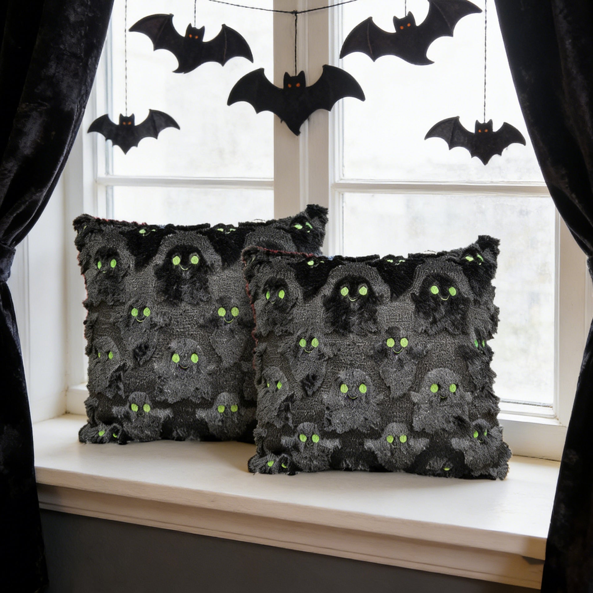 Halloween Ghost Plush Pillow Cover Cozy Holiday Decor