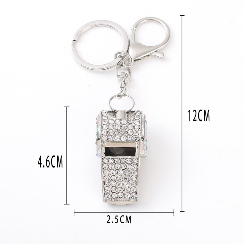 Rhinestone Whistle Keychain Key Ring Valentine Gift
