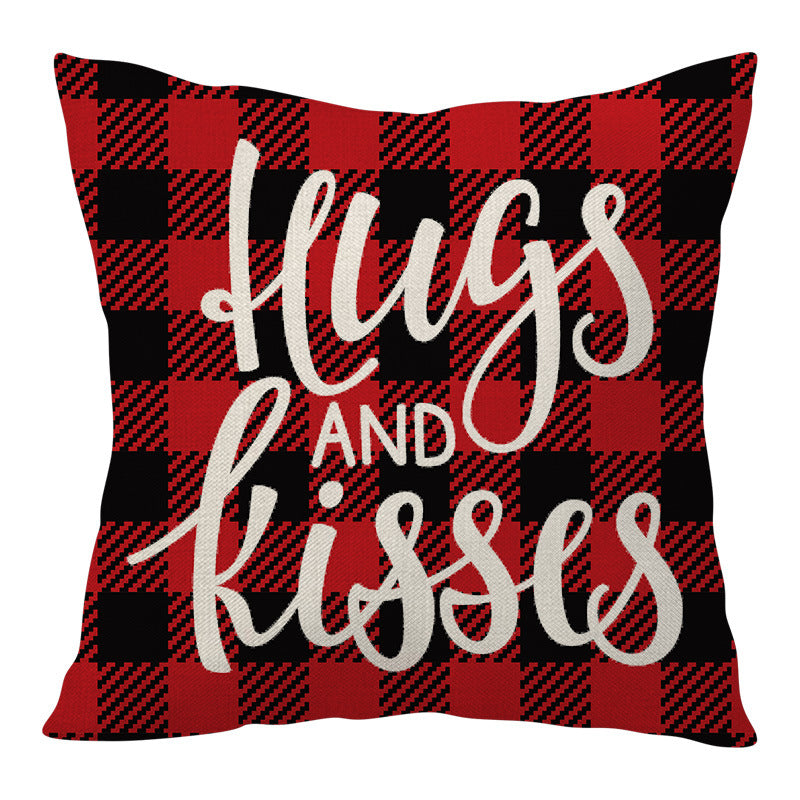 Valentine Gnome Pillow Covers Red Heart Plaid Decorative