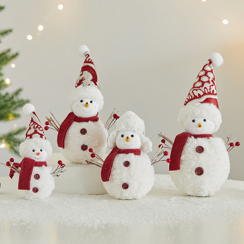 Fabric Snowman Christmas Figurine Holiday Tabletop Decor