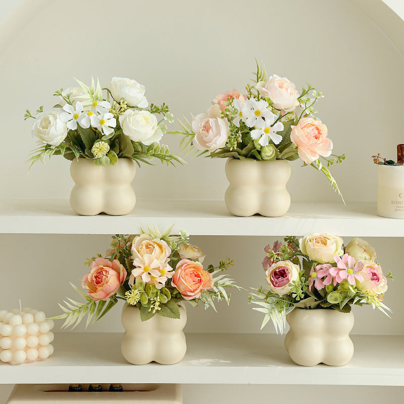 Faux Rose Bouquet Artificial Flower Bunch Home Decor