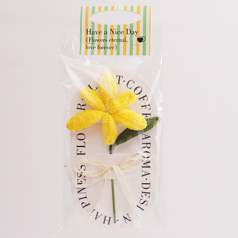 Handmade Blooming Tulip Crochet Flower Decorative Gift