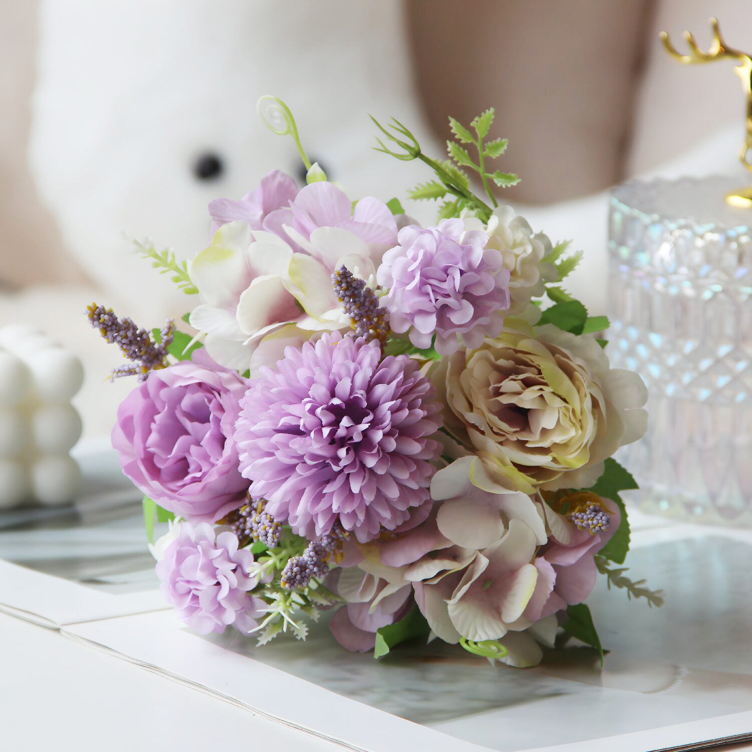 Valentine Florals Artificial Peony Bouquet Home Decoration