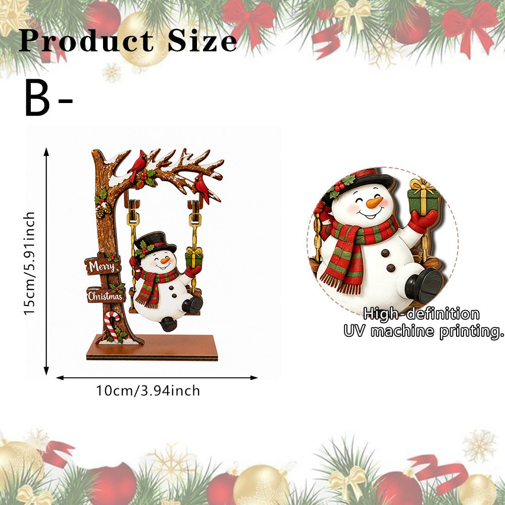 Christmas Wooden Swing Tabletop Holiday Decoration