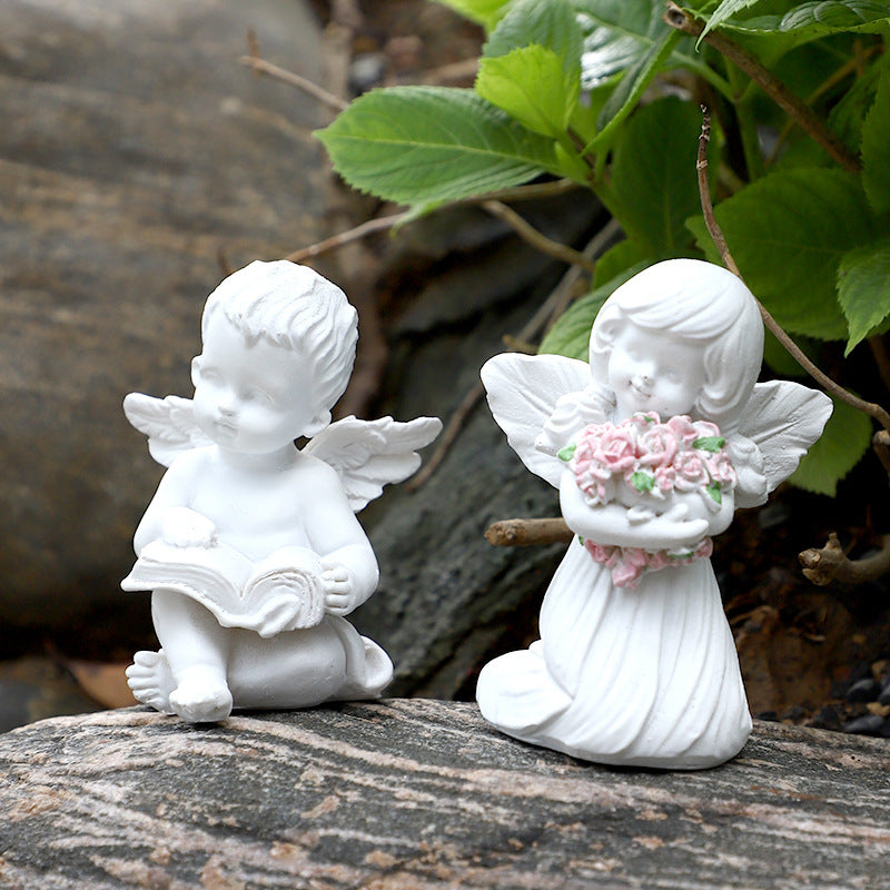 Resin Angel Figurine Garden Decor Romantic Home Accent