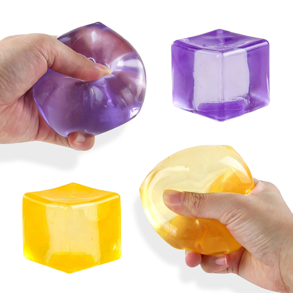 Ice Cube Squishy Stress Relief Toy Soft Squeeze Cube with Box