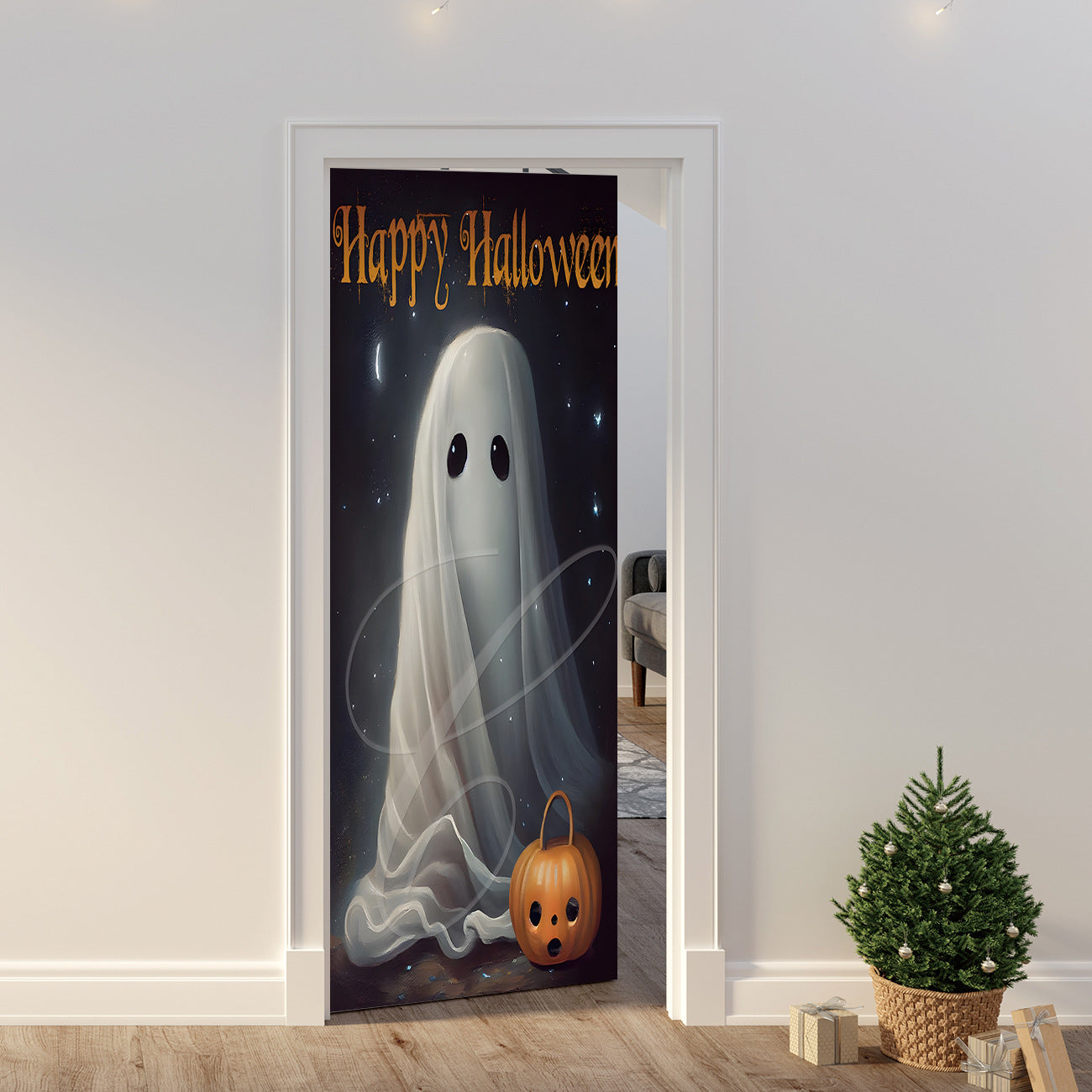 Halloween Door Cover Polyester Seasonal Party Decoration