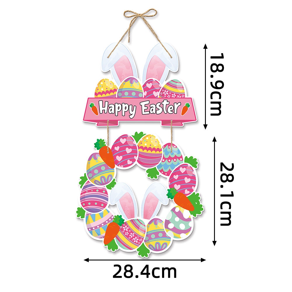 Easter Door Hanging Decor Bunny Egg Welcome Sign