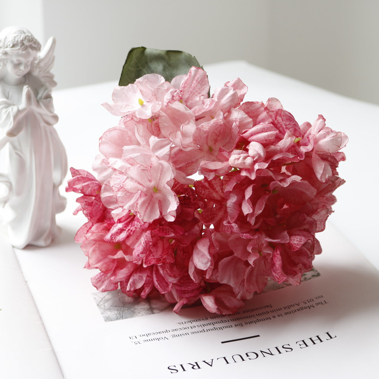Valentine French Vintage Faux Burnt Edge Hydrangea Decor