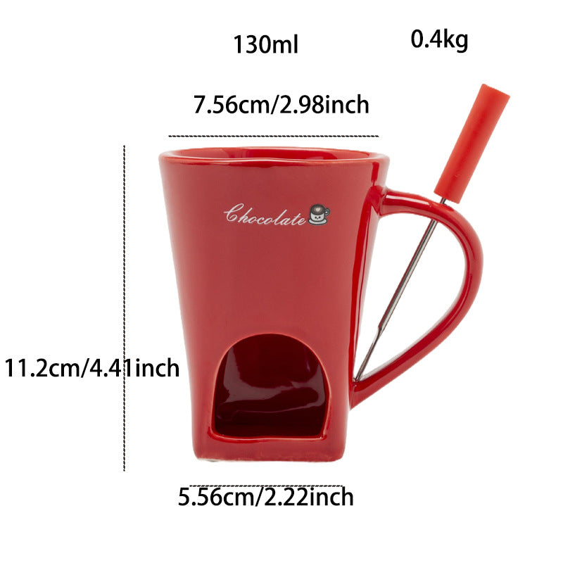 Ceramic Chocolate Mug with Hollow Candle Holder for Hot Drinks