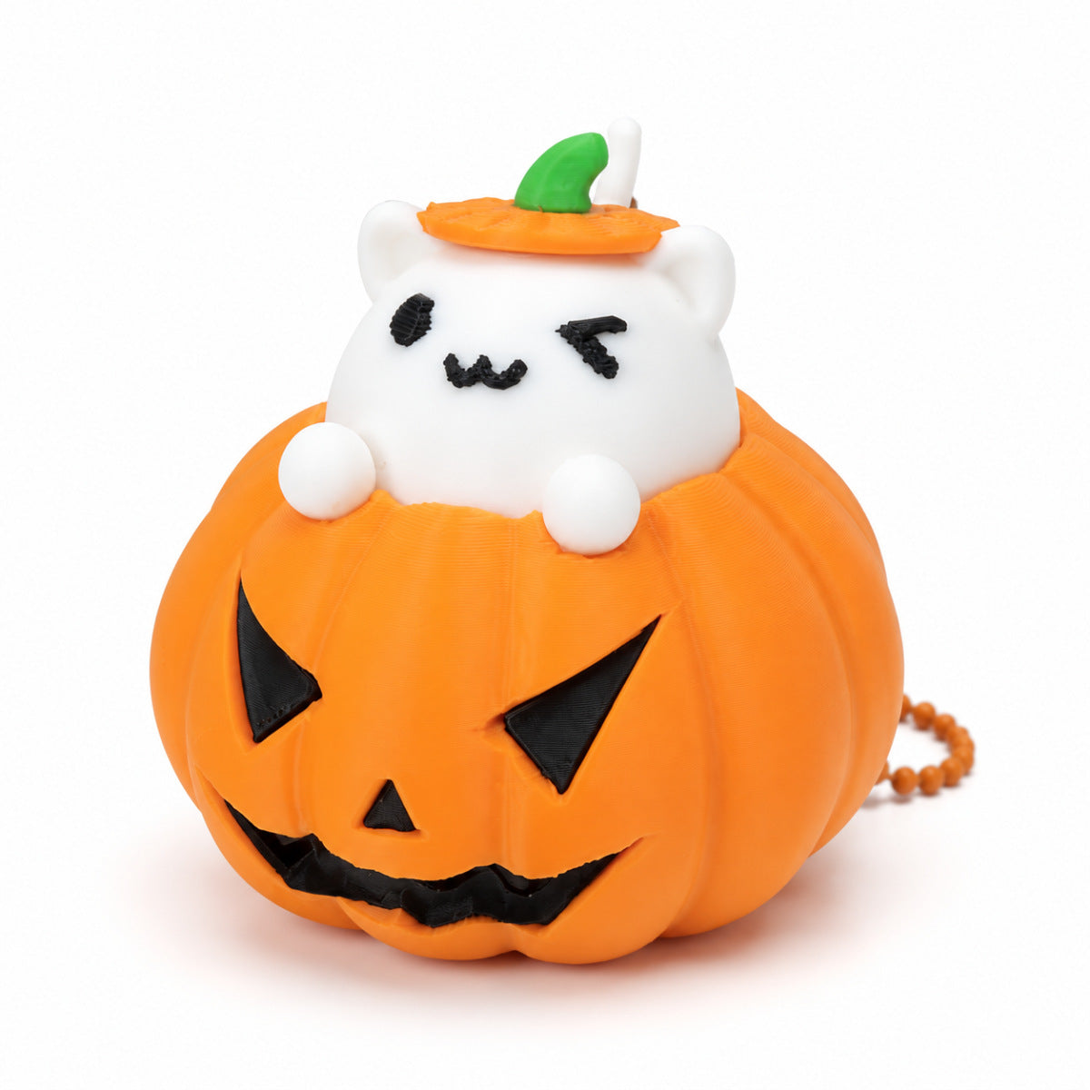 Halloween Pumpkin Cat Clicker Fidget Toy Stress Relief Keychain