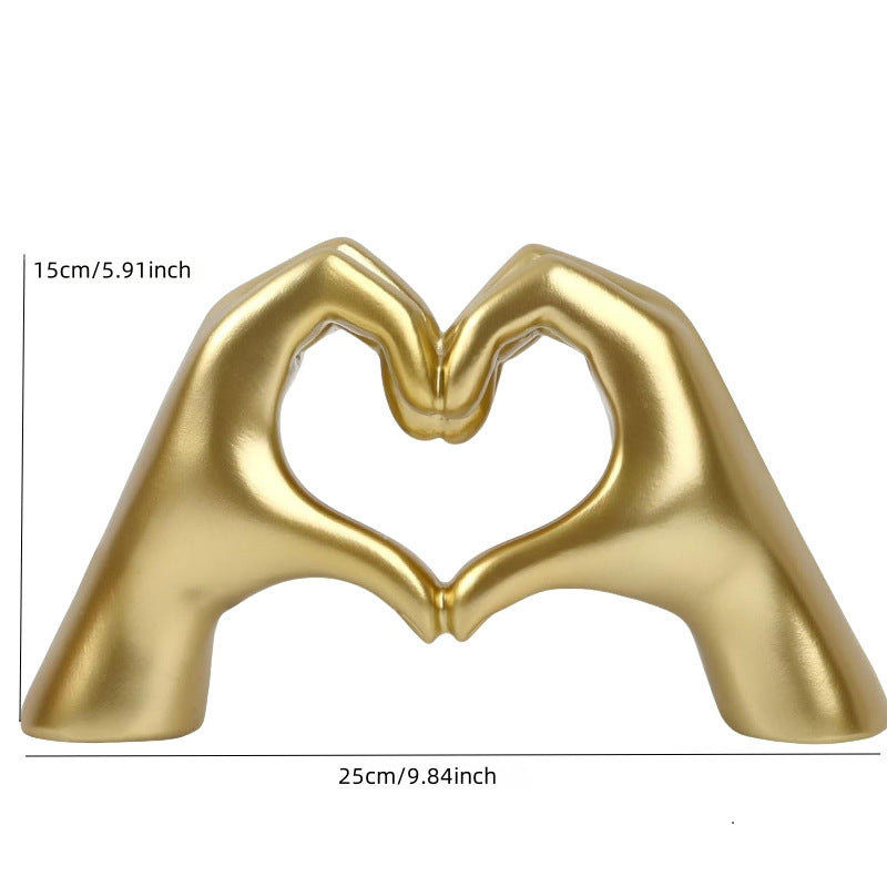 Heart Hand Resin Sculpture Modern Home Decor Gift