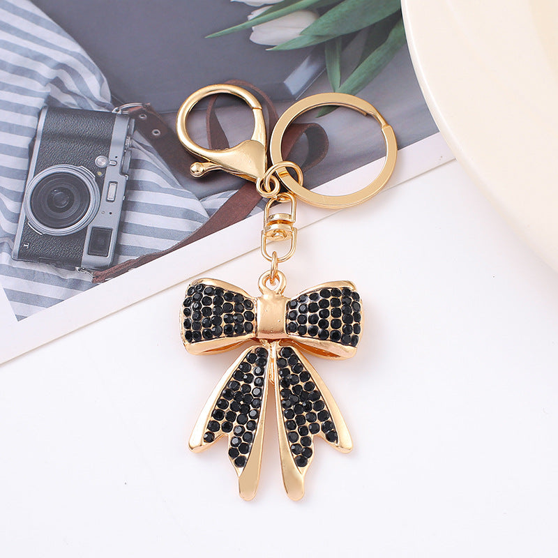 Rhinestone Bow Keychain Zinc Alloy Bag Charm