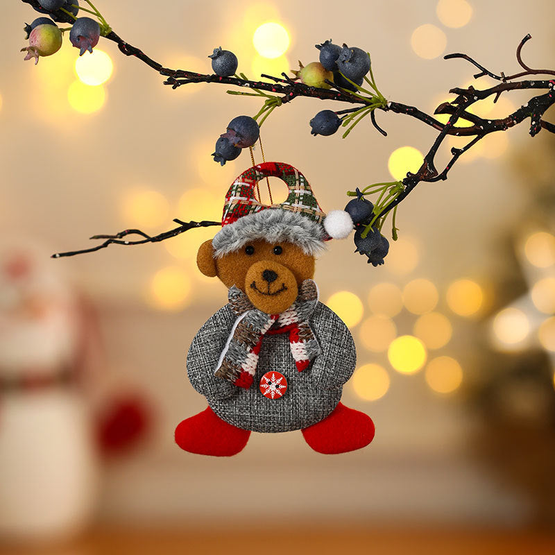 Cozy Plush Christmas Character Ornament Holiday Decoration Set
