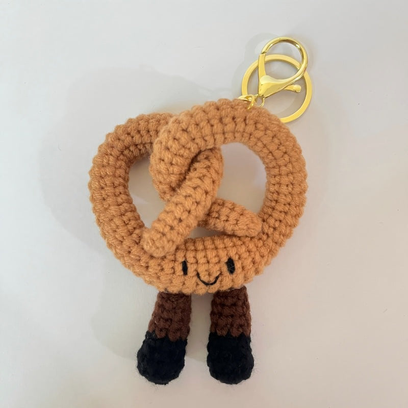 Crochet Bread Plush Keychain Cute Food Charm