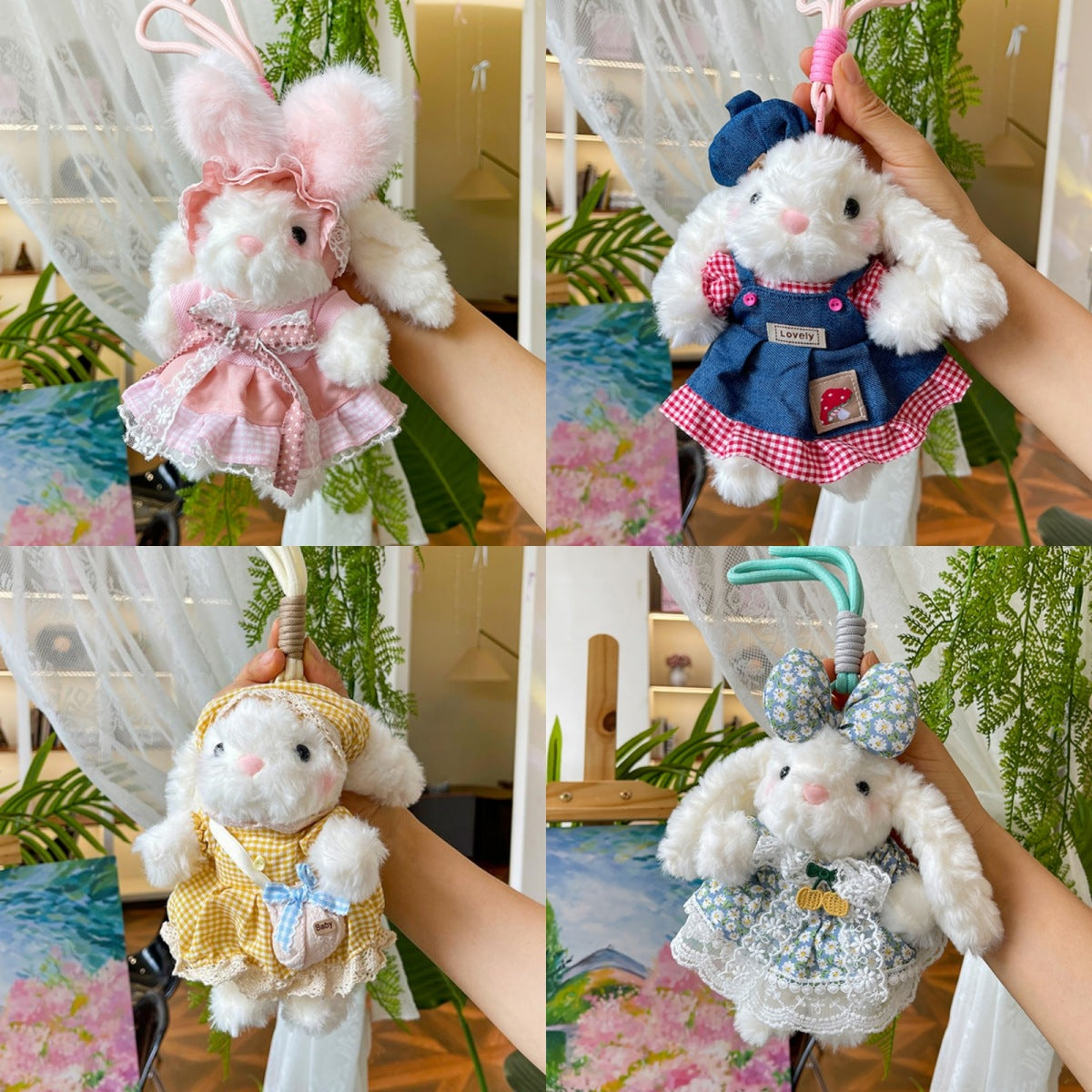 Cute Bunny Plush Keychain Bag Charm Gift Toy