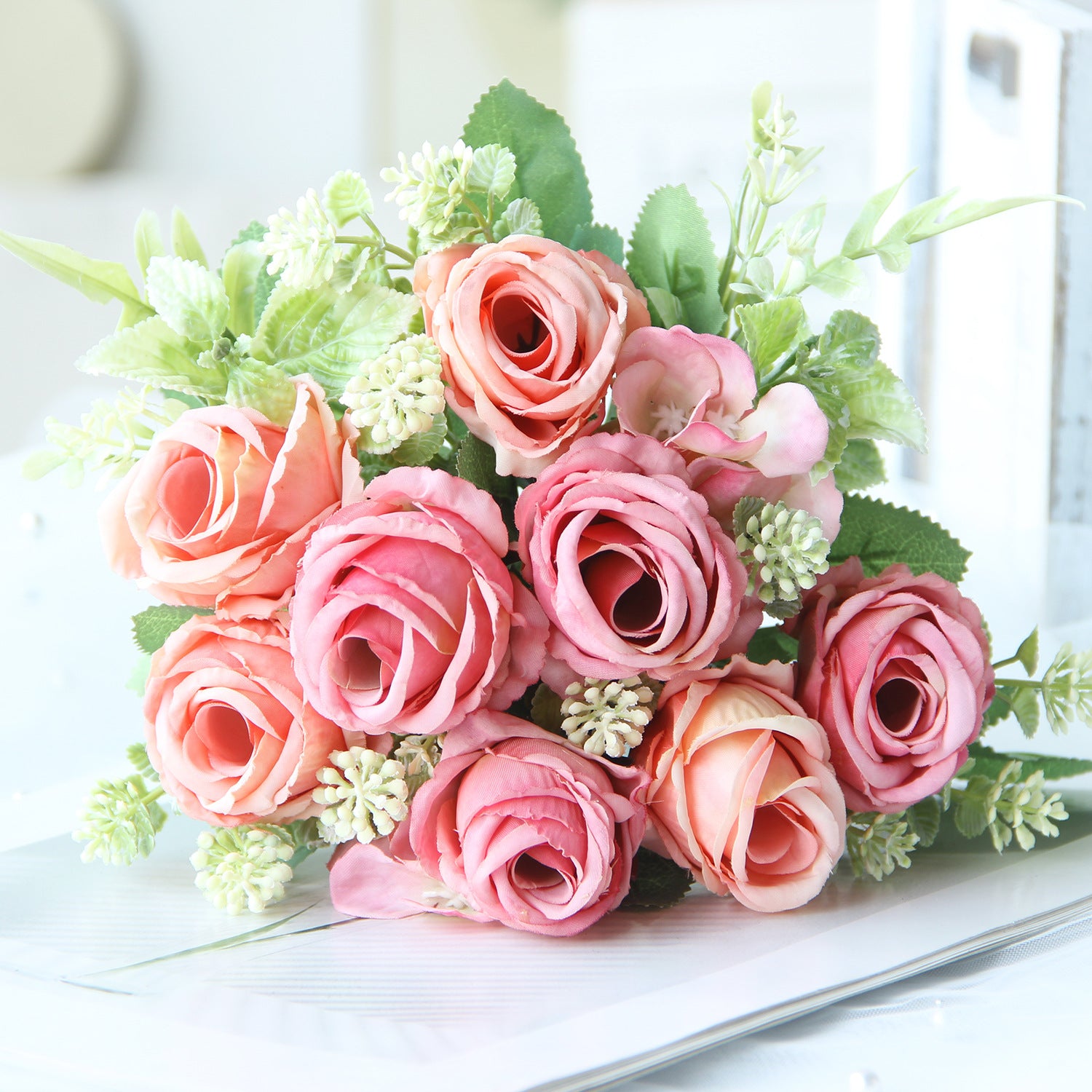 Valentine’s Day Faux Rose Bouquet Wedding Home Decor