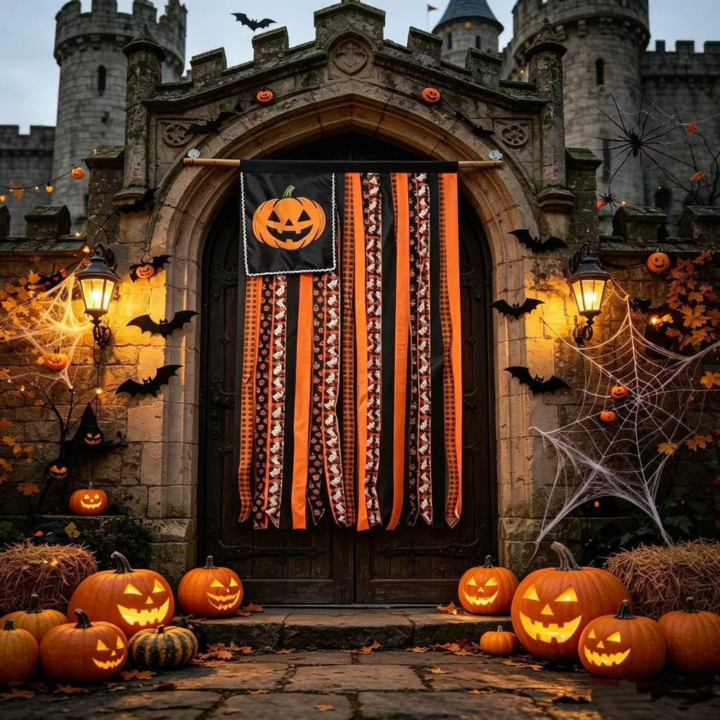 Halloween Pumpkin Flag Seasonal Outdoor Party Decor