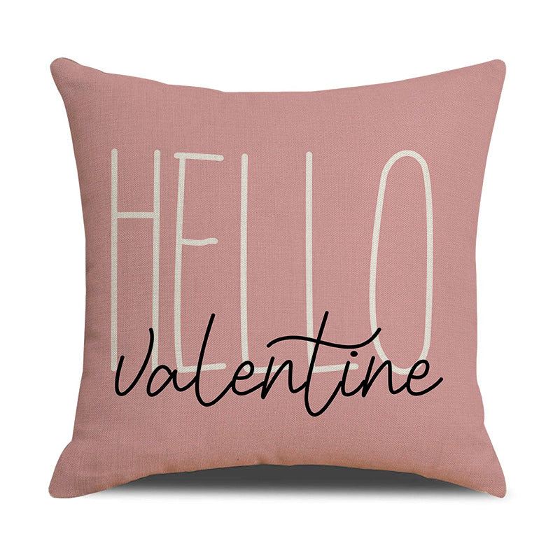 Valentine Heart Pillow Covers Decorative Linen Sofa Cushions