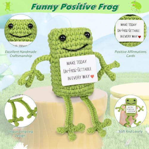 Handmade Crochet Frog Plush Cute Animal Gift Decor