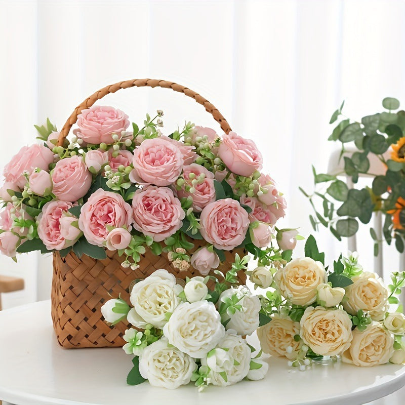 Valentine’s Day Faux Peony Rose Bouquet for Home Decor
